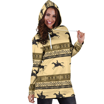 Horse Pattern Print Women Hoodie Dress
