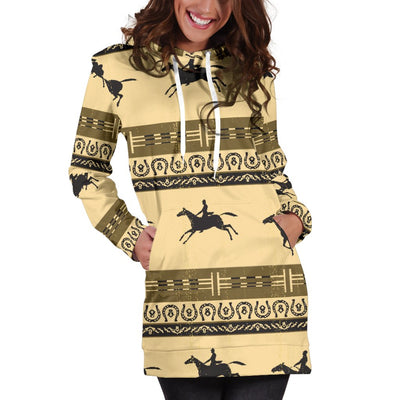 Horse Pattern Print Women Hoodie Dress