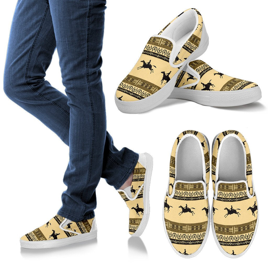 Horse Pattern Print Women Slip On Shoes