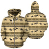 Horse Pattern Prnt All Over Zip Up Hoodie