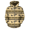 Horse Pattern Prnt All Over Zip Up Hoodie