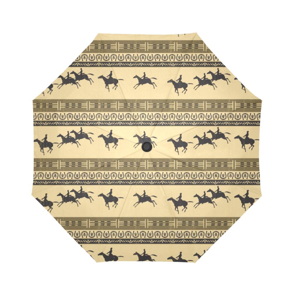 Horse Pattern Prnt Automatic Foldable Umbrella