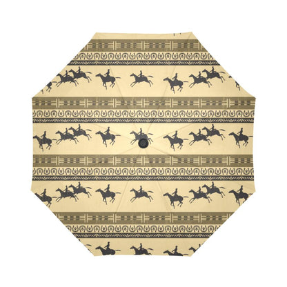 Horse Pattern Prnt Automatic Foldable Umbrella