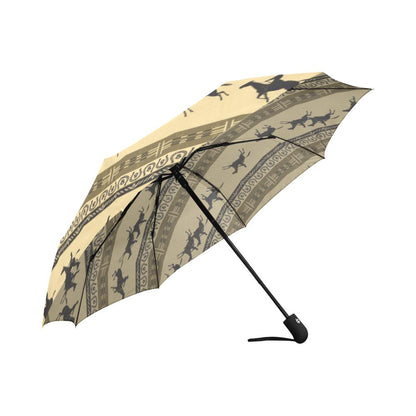 Horse Pattern Prnt Automatic Foldable Umbrella