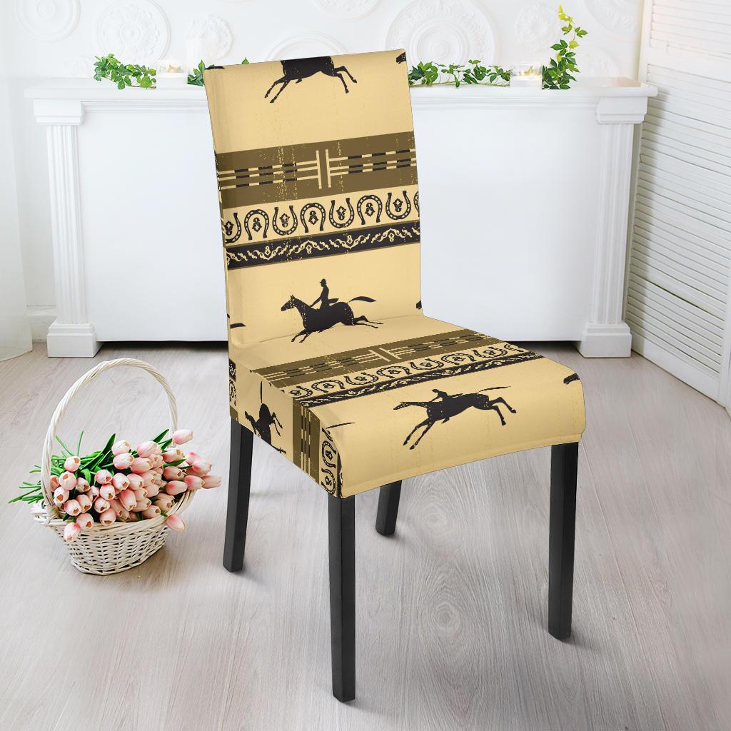 Horse Pattern Prnt Dining Chair Slipcover-JORJUNE.COM