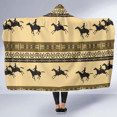 Horse Pattern Prnt Hooded Blanket-JORJUNE.COM