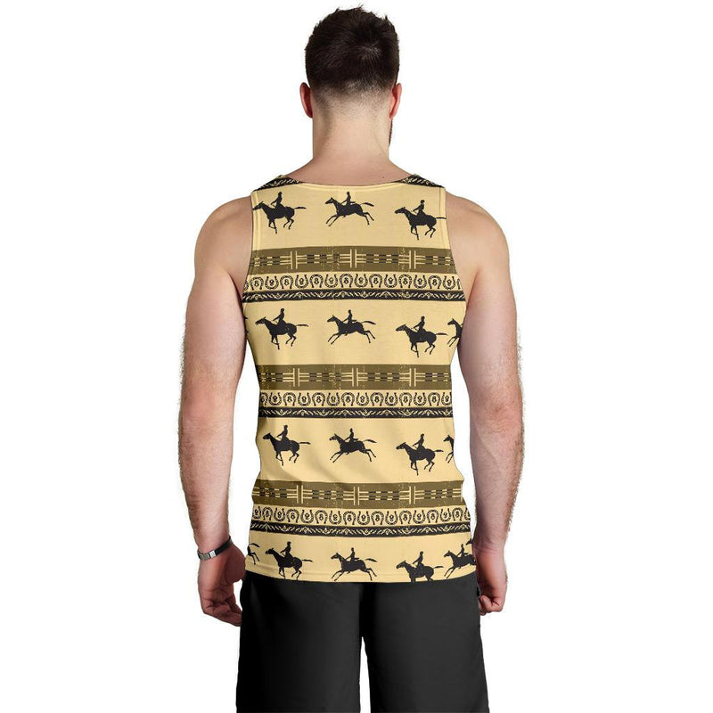 Horse Pattern Prnt Men Tank Top