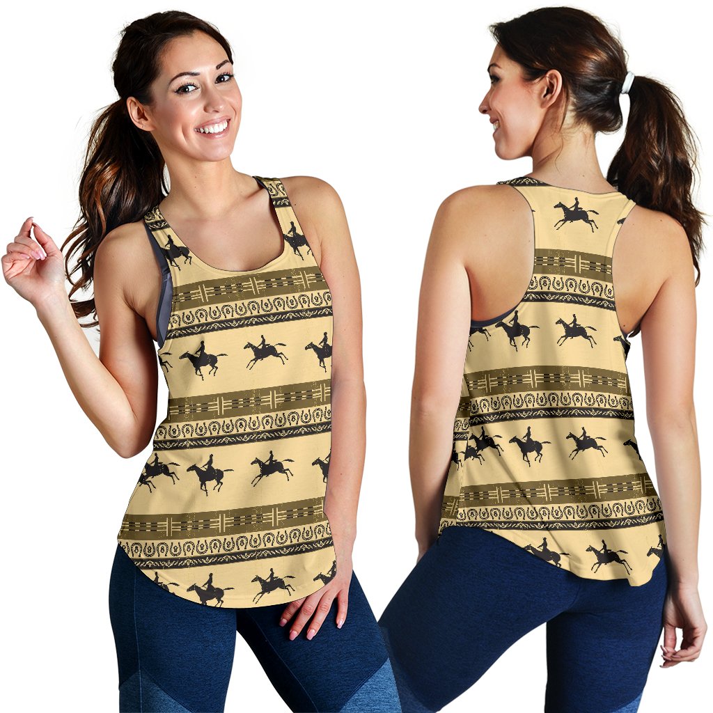 Horse Pattern Prnt Women Racerback Tank Top
