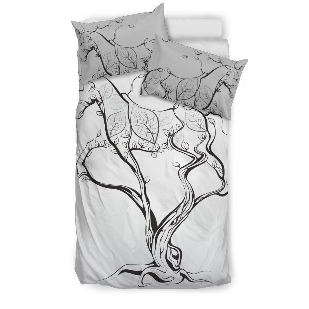 Horse Tree Design Duvet Cover Bedding Set