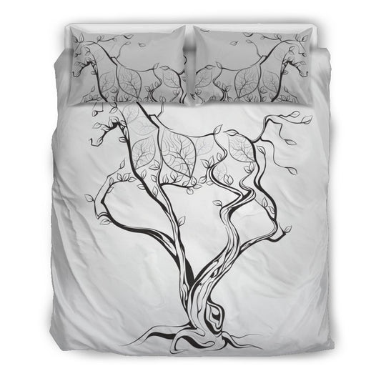 Horse Tree Design Duvet Cover Bedding Set