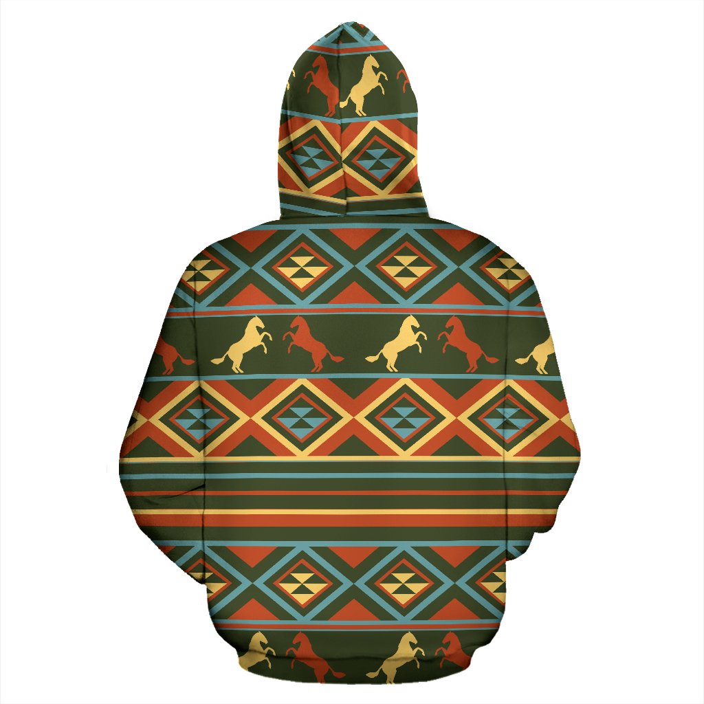 Horse Western Pattern All Over Zip Up Hoodie