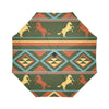 Horse Western Pattern Automatic Foldable Umbrella