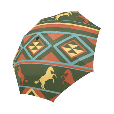 Horse Western Pattern Automatic Foldable Umbrella