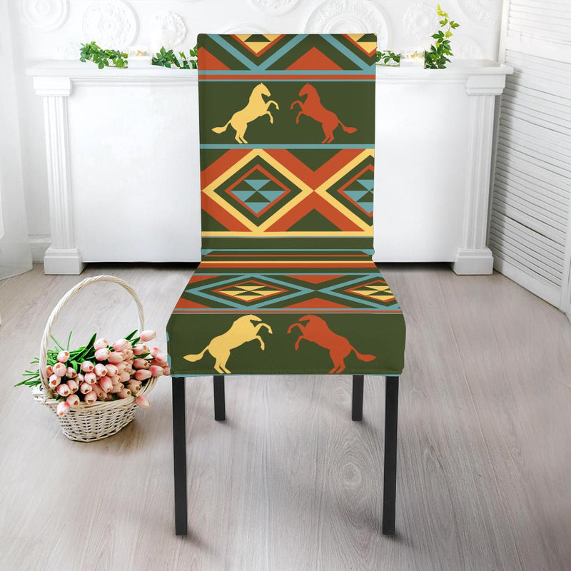 Horse Western Pattern Dining Chair Slipcover-JORJUNE.COM