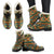 Horse Western Pattern Faux Fur Leather Boots