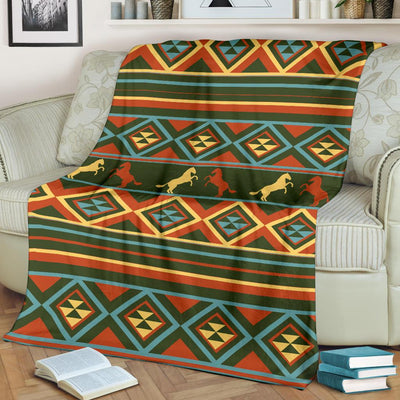 Horse Western Pattern Fleece Blanket