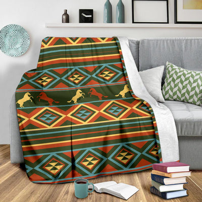 Horse Western Pattern Fleece Blanket