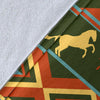 Horse Western Pattern Fleece Blanket