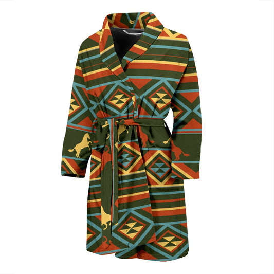 Horse Western Pattern Men Bath Robe