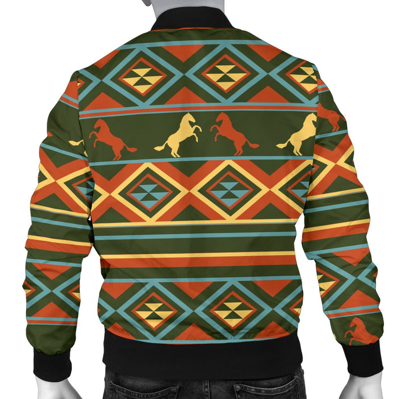 Horse Western Pattern Men Casual Bomber Jacket