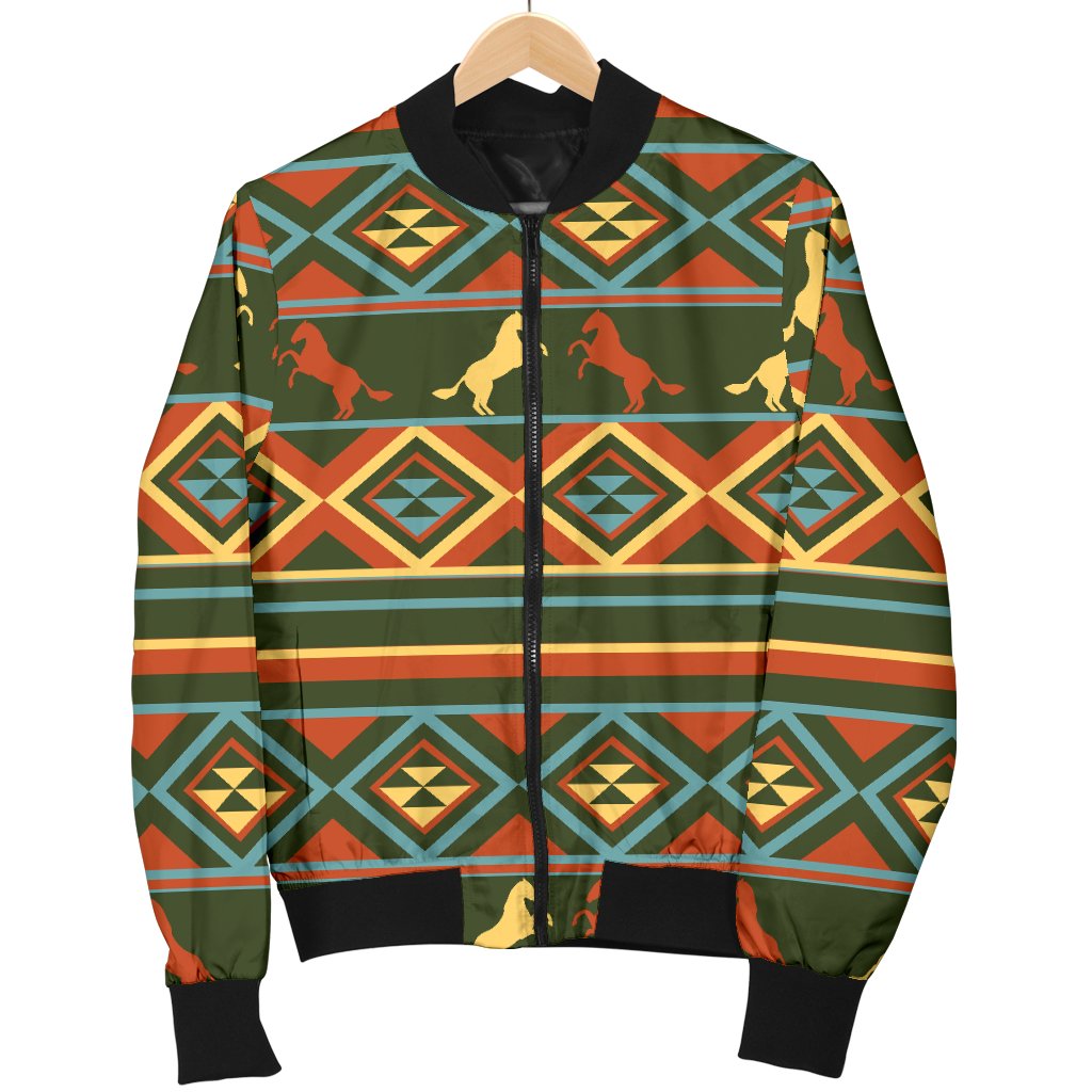 Horse Western Pattern Men Casual Bomber Jacket