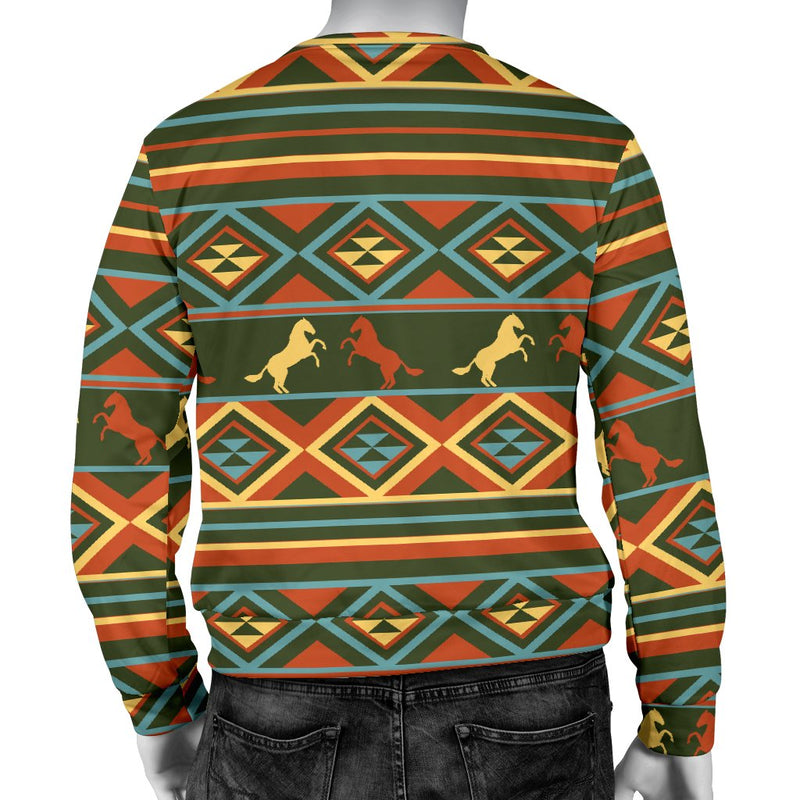 Horse Western Pattern Men Crewneck Sweatshirt