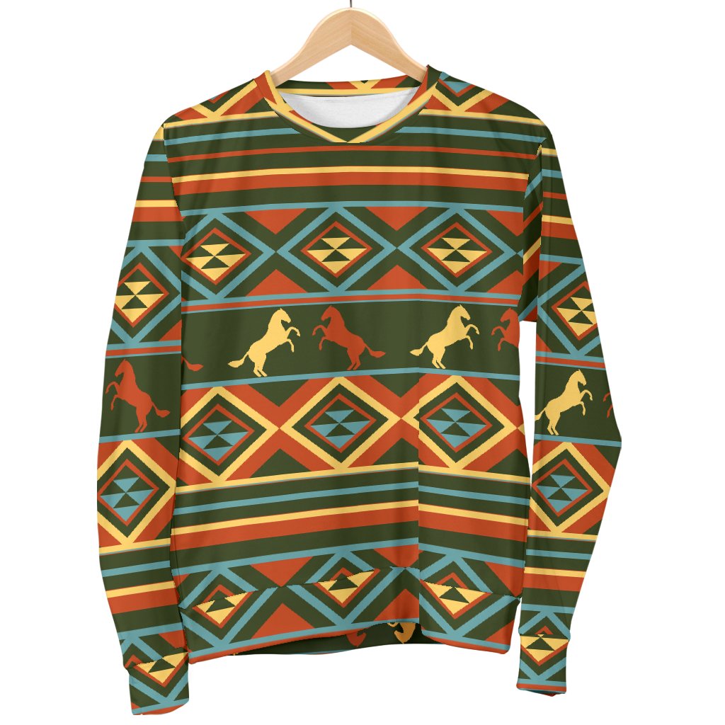 Horse Western Pattern Men Crewneck Sweatshirt