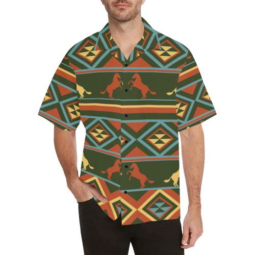 Horse Western Pattern Men Hawaiian Shirt
