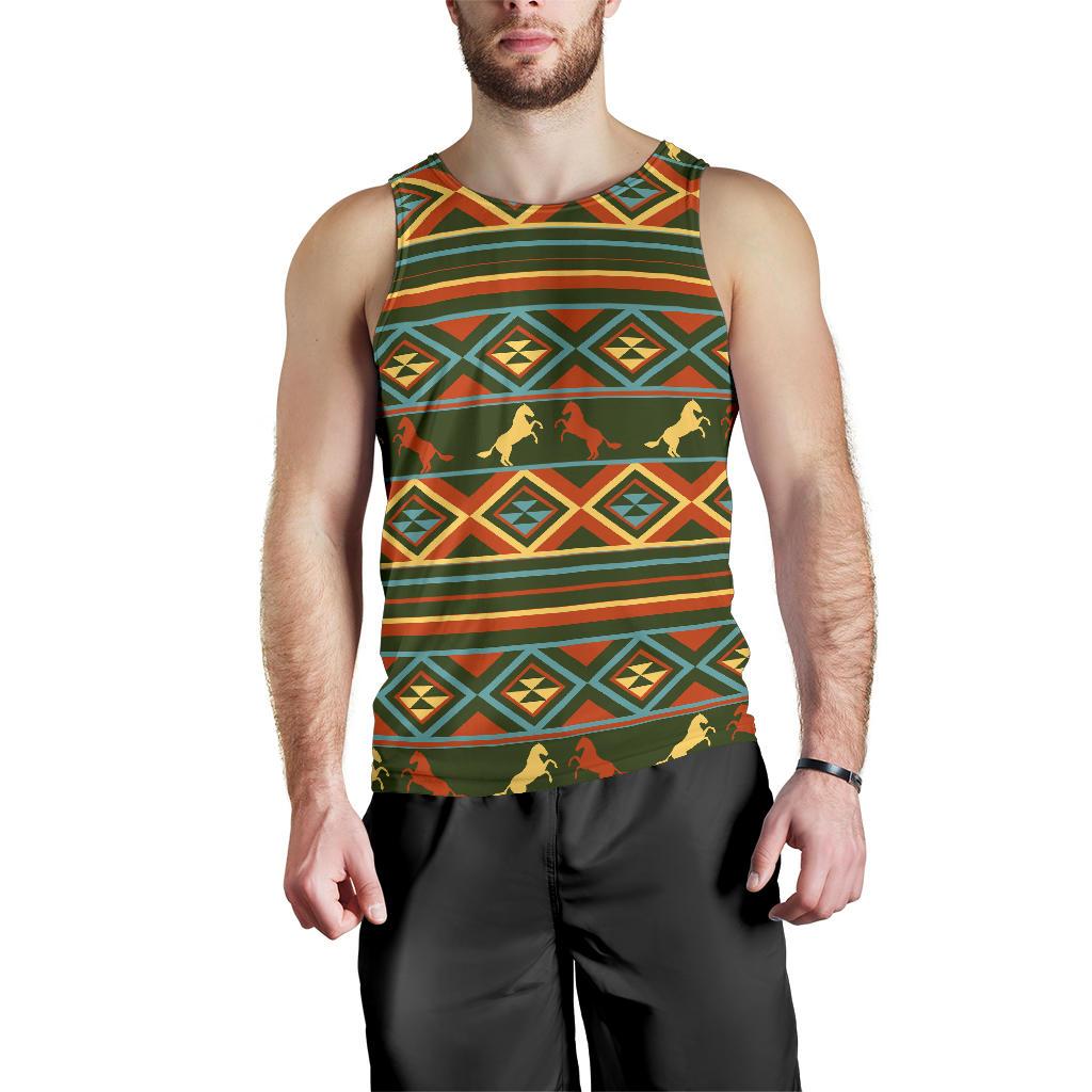 Horse Western Pattern Men Tank Top