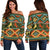 Horse Western Pattern Off Shoulder Sweatshirt