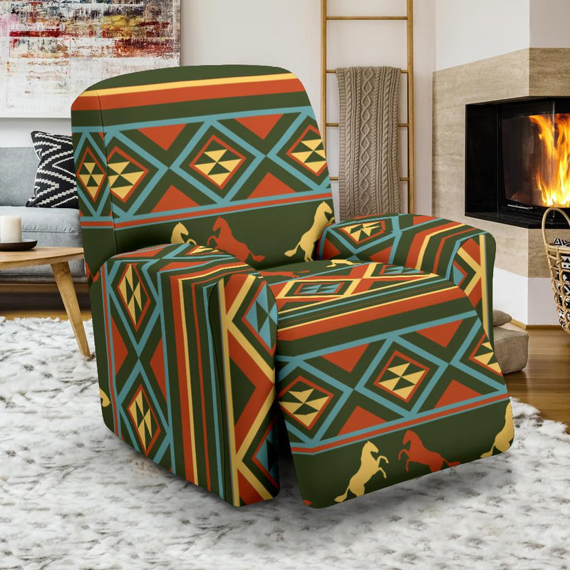 Horse Western Pattern Recliner Slipcover-JORJUNE.COM