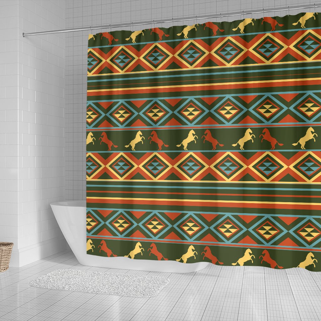 Horse Western Pattern Shower Curtain