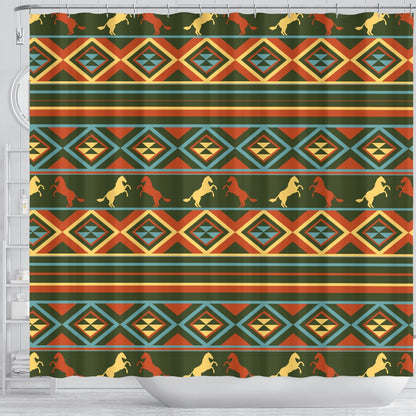 Horse Western Pattern Shower Curtain