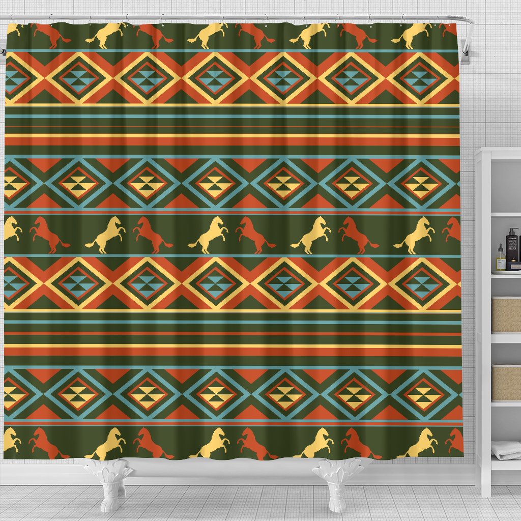 Horse Western Pattern Shower Curtain