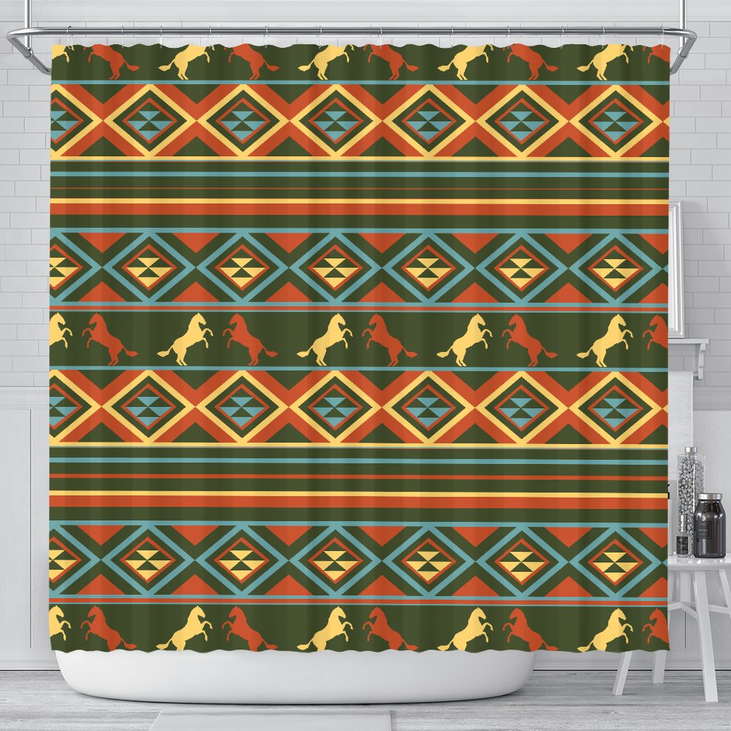 Horse Western Pattern Shower Curtain