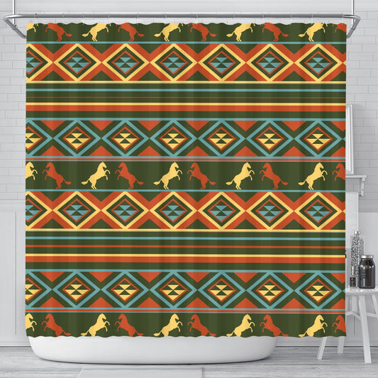 Horse Western Pattern Shower Curtain