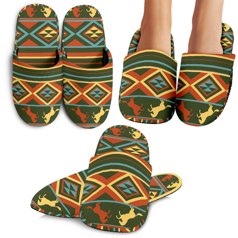 Horse Western Pattern Slippers