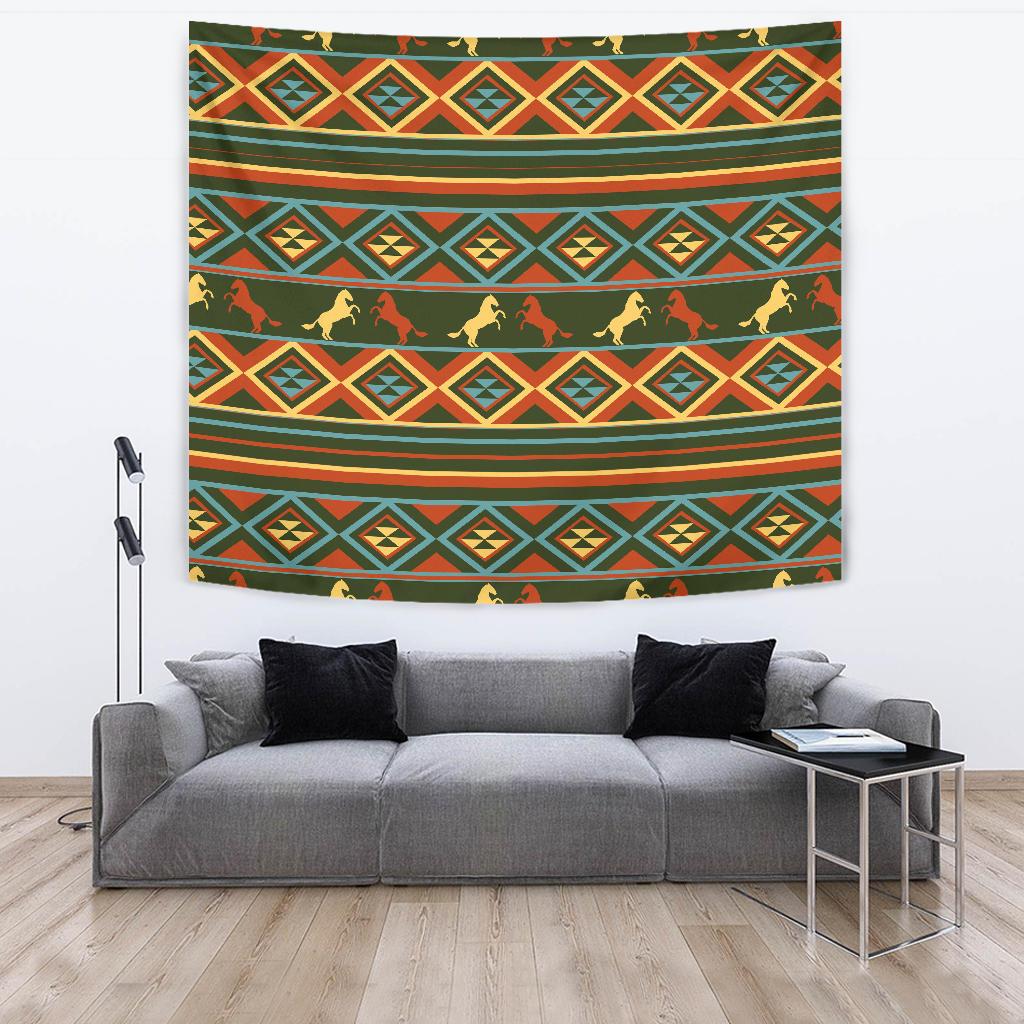 Horse Western Pattern Tapestry