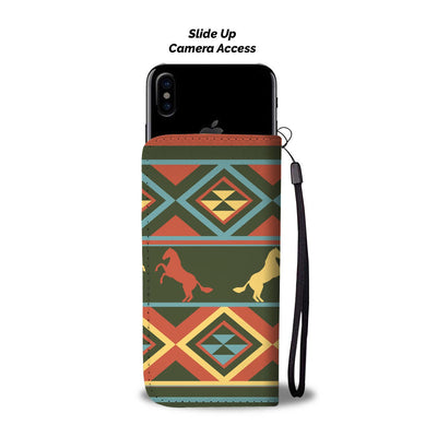 Horse Western Pattern Wallet Phone Case