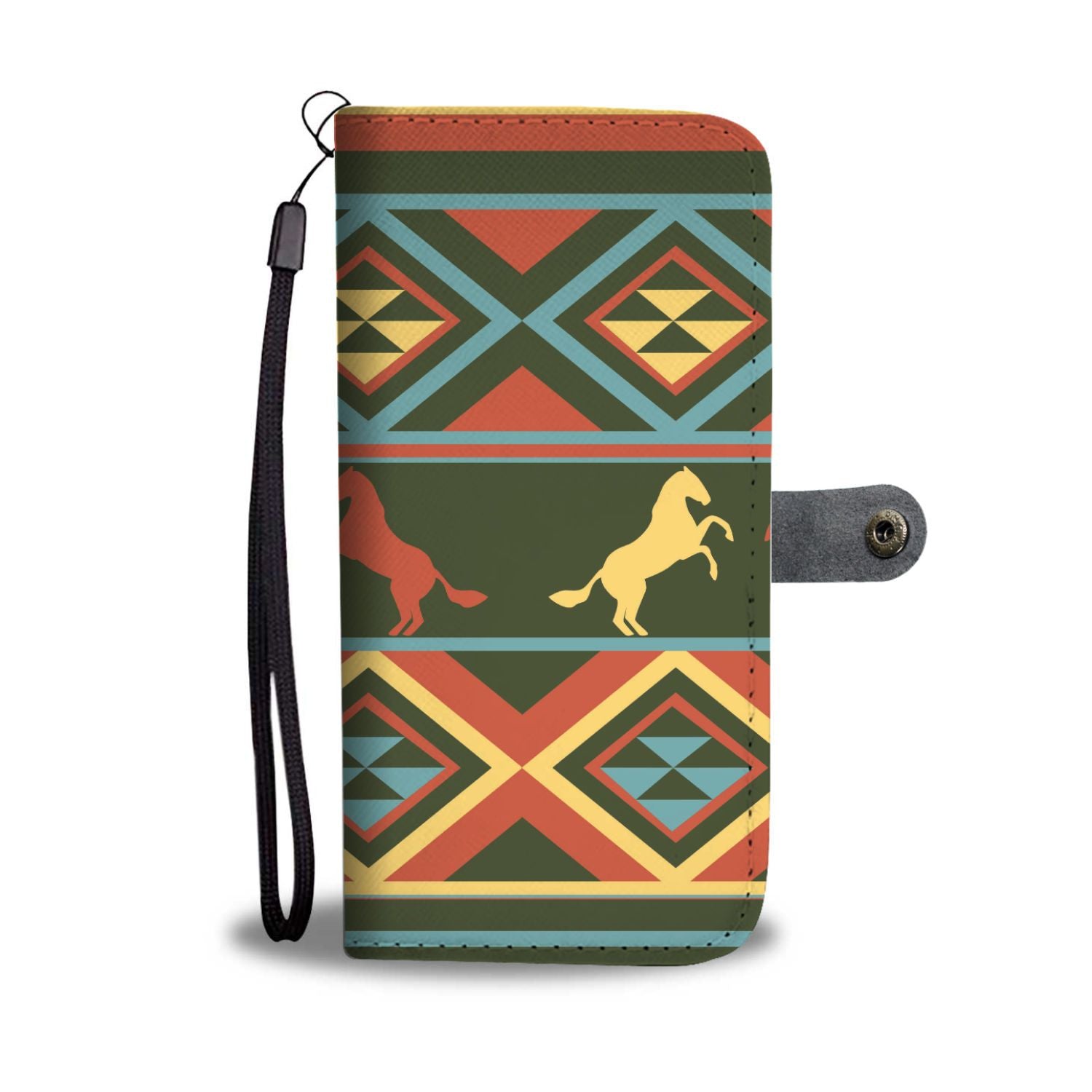 Horse Western Pattern Wallet Phone Case