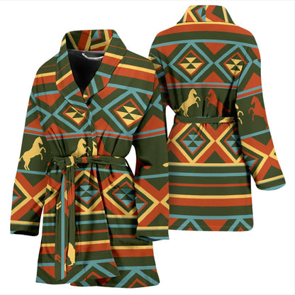 Horse Western Pattern Women Bath Robe