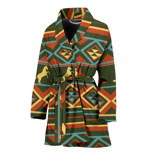 Horse Western Pattern Women Bath Robe