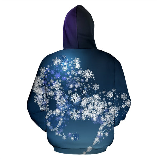 Horse Winter All Over Zip Up Hoodie