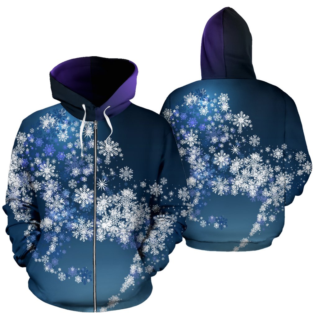 Horse Winter All Over Zip Up Hoodie