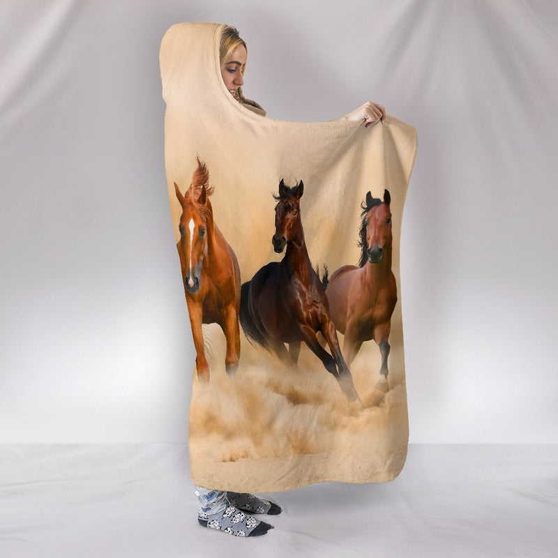 Horses Hooded Blanket