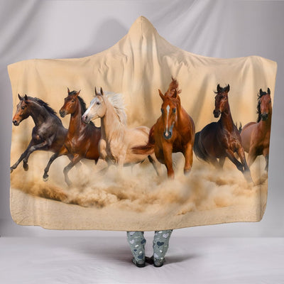 Horses Hooded Blanket