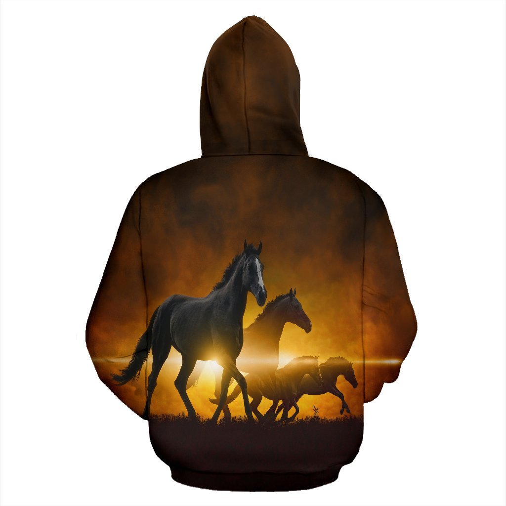 Horses Riding Sweatshirt Pullover Hoodie