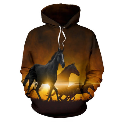 Horses Riding Sweatshirt Pullover Hoodie