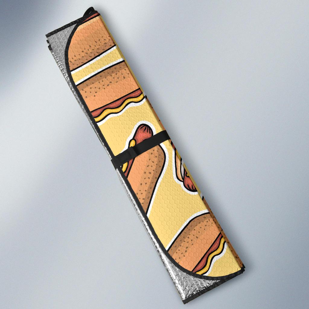 Hot Dog Pattern Print Design 01 Car Sun Shade-JORJUNE.COM