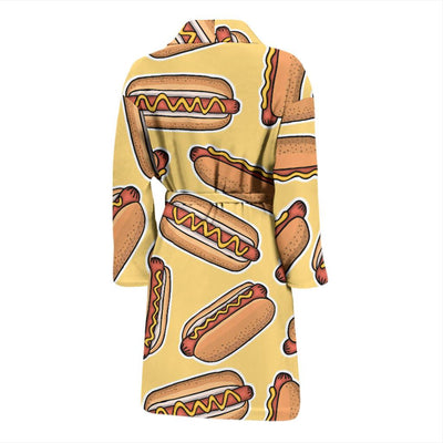 Hot Dog Pattern Print Design 01 Men Bathrobe-JORJUNE.COM